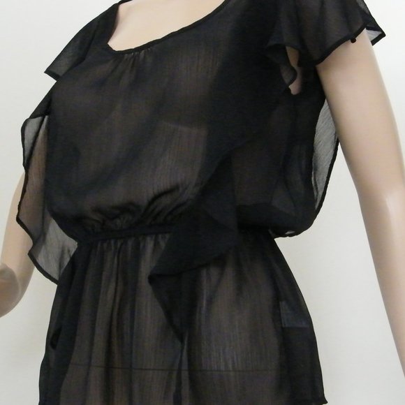 Miley Cyrus Maz Azria Shear Ruffled L #MM567700 - Picture 9 of 12